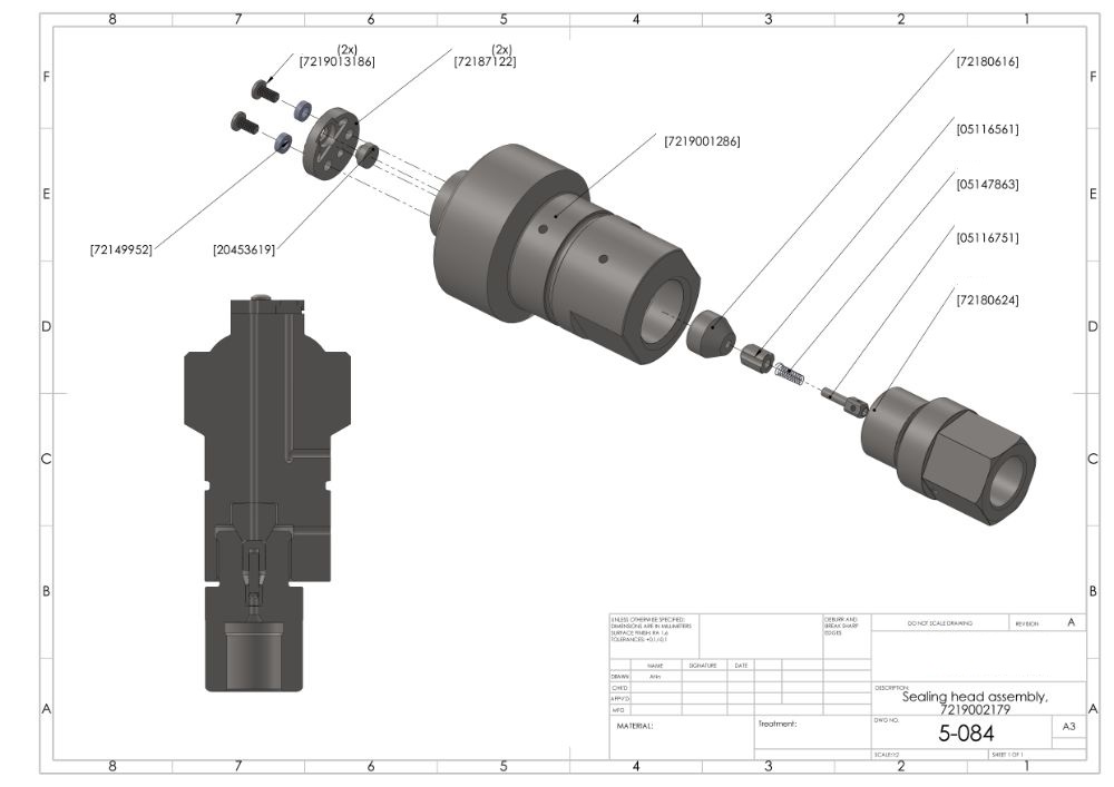 Repair Kit  Sealing Head Assembly  SLPRO III  90K  Flat Inle