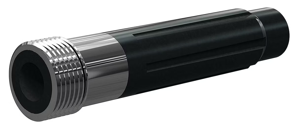 Silicon Carbide Wide Entry Long Venturi Nozzle 50MM 1-1 /4" Entry, Alumin Thread SERIES Polyuret Jacket 3/8"