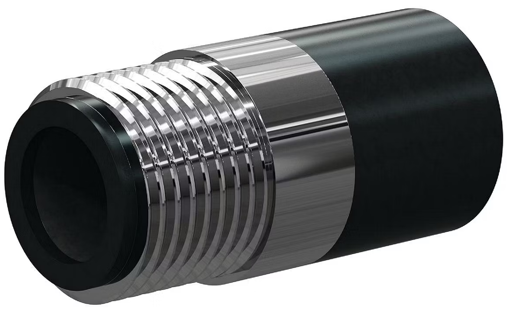 T121-P Tungs Carbide Short Venturi Nozzle SERIES 1" Entry, 1-1/4" Brass Thread, 3-3/8" Length  Polyuret Jack 3/4"