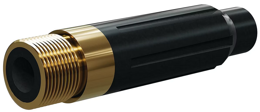 SN159-XL12 BP200 SiAlON XL Perform Nozzle SERIES 1-1/4" Entry, 1-1/4" Brass Thread  Polyuret Jacket 1/4"