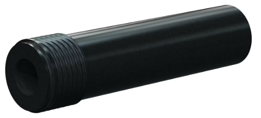 T123-AP Tungs Carb Long Straight Bore Nozzle SERIES 1" Entry, 1-1/4" Thread All Poly Jack 7/16"