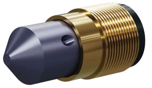 T045 Tungs Carb 125° (Reverse) Angle Nozzle REVERSE 1-1/4" Brass Thread, Single and Trip Rev Outlet SERIES 3/16" Single