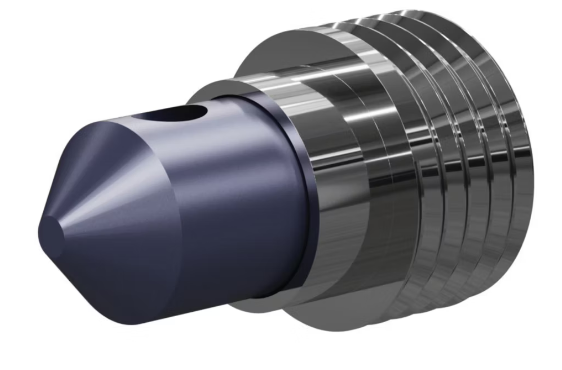 T045 Tungs Carb 45° Angle Nozzle 50MM 50MM Alum Thread, Single Outlet SERIES 5/16"